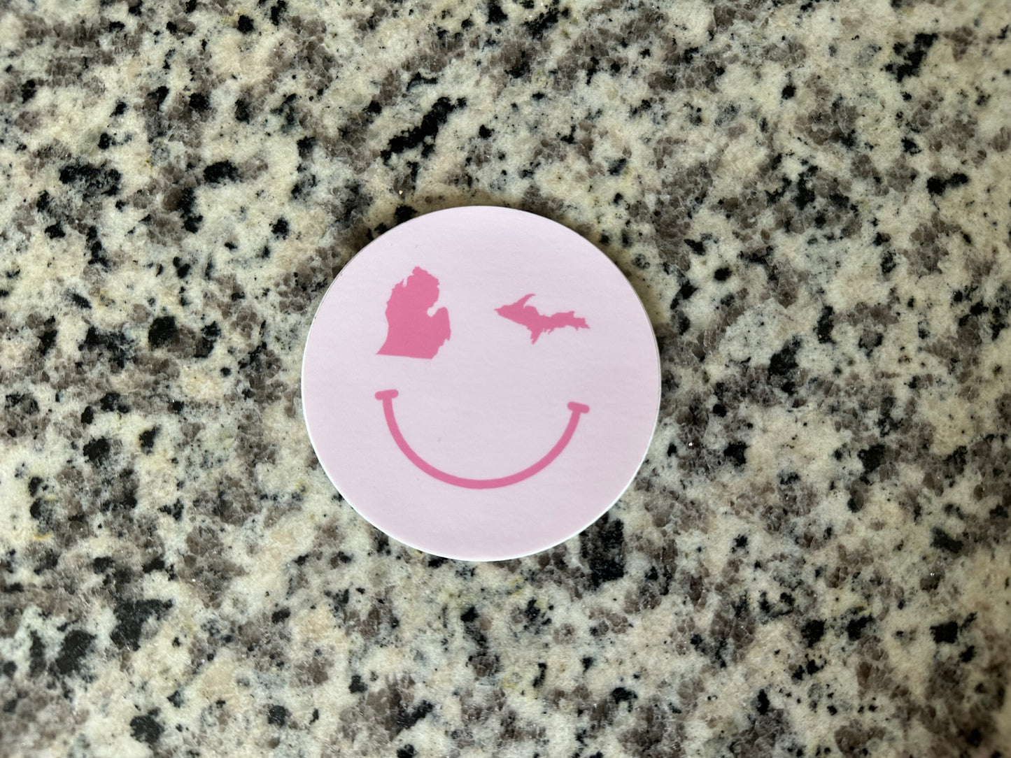 Waterproof Pink Michigan Wink Sticker