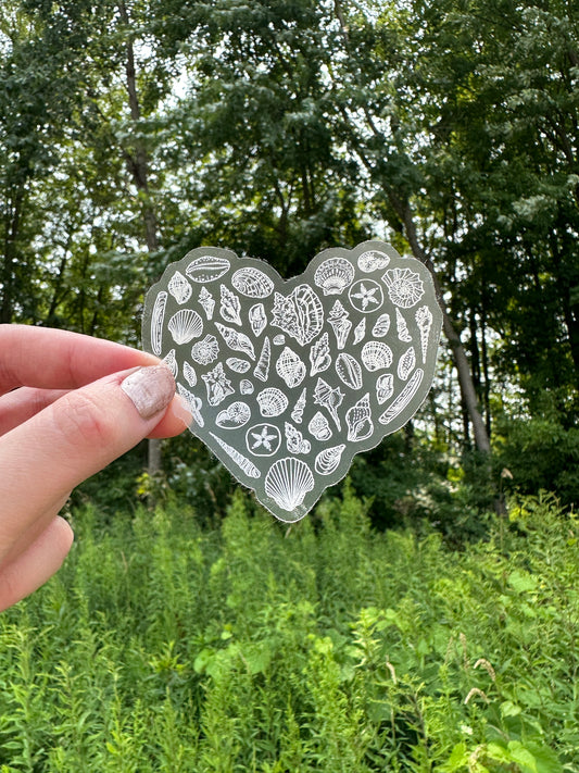 Clear Heart Shell Sticker