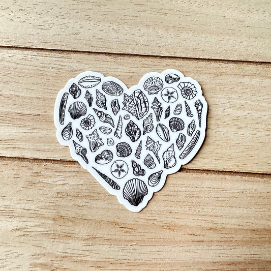 Waterproof Heart Shell Sticker