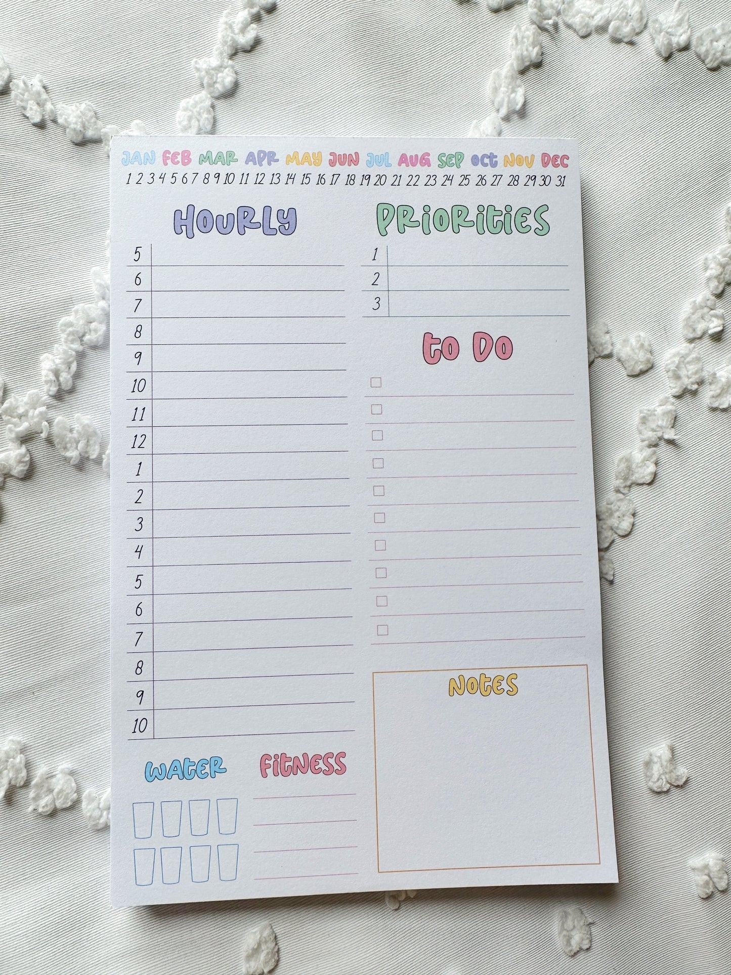 Daily Time Block Notepad