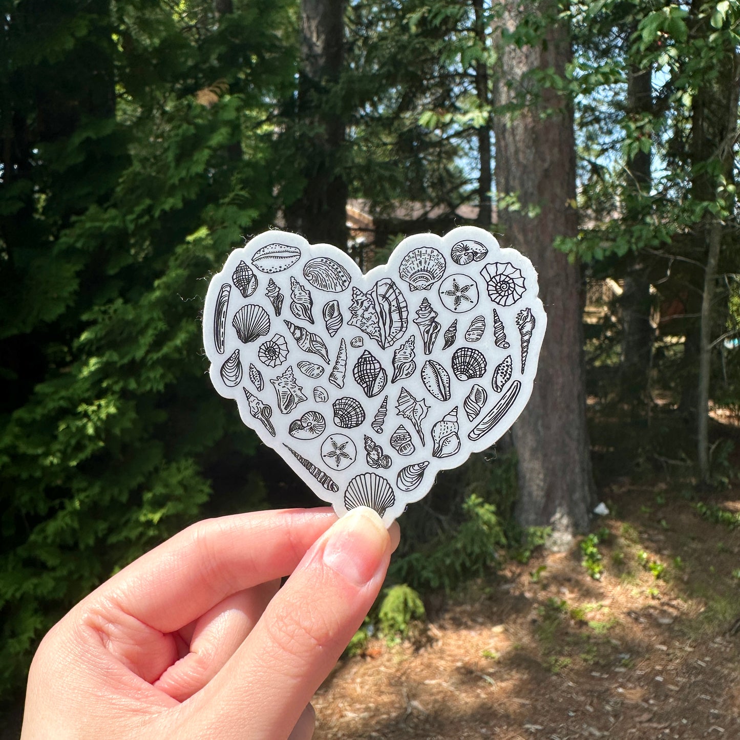 Waterproof Heart Shell Sticker