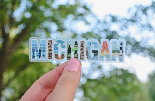 Waterproof Clear Michigan Sticker