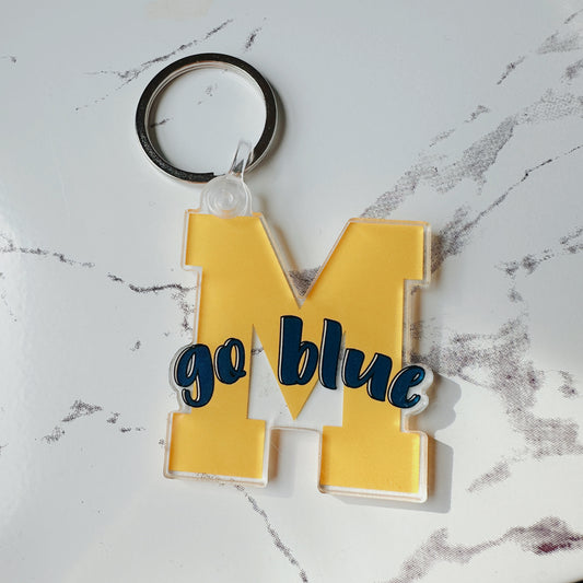 Go Blue Michigan Keychain